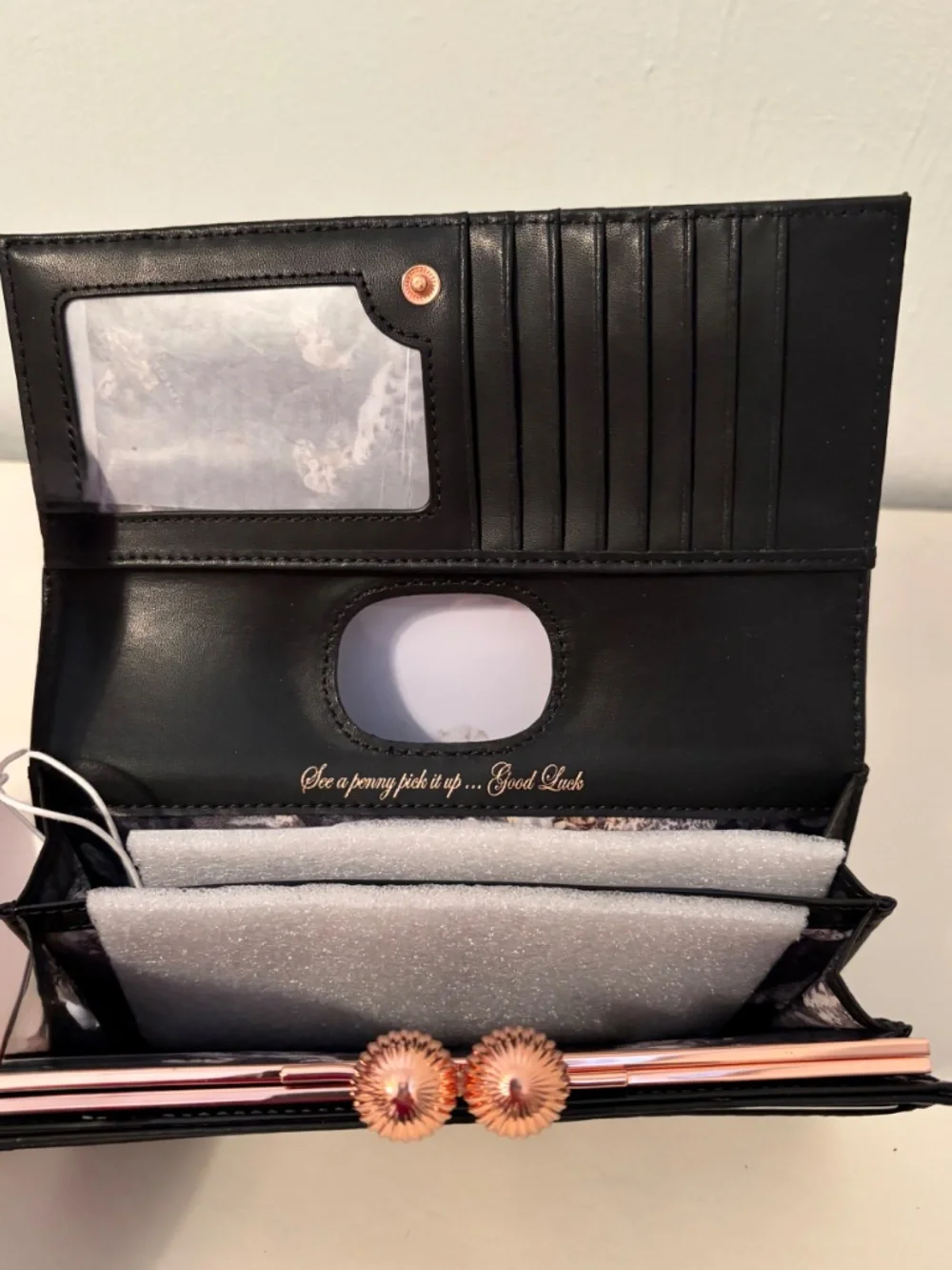 Ted Baker London Felicee NWT Black Patent Leather Clutch